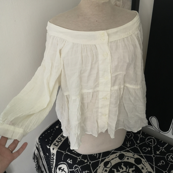 Free People Flowy Boho Hippie Summer Blouse - Picture 5 of 10